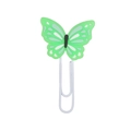 Green butterfly PVC soft glue bookmark paper clip with durable white metal fastener - Green Butterfly