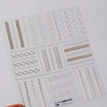 Self-adhesive 3D embossed nail art stickers with silver knit sweater patterns TS-3973 - Warm Sweater Texture (TS-3973) / Silver