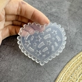 Heart-shaped acrylic nail art stamp with star and shooting star patterns in clear finish - #010 Star Meteor Heart Mold