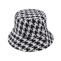 Cappello a secchiello classico con motivo pied-de-poule bianco e nero in tweed - Taglia unica / Pied de Poule Grande