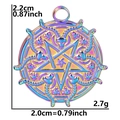 Ciondolo pentacolo testa di capra iridata dimensioni 2,2 cm altezza e 2,0 cm larghezza - Ciondolo / Arcobaleno