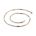 Collana a catena box in acciaio inossidabile bicolore con finitura argento e oro - 2,5mm Sottile 50cm / Bicolore Oro Argento (KN107409-Z)