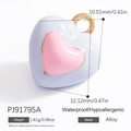 Blue alloy heart charm with pink center and gold ring for DIY jewelry making - Light Blue Heart Style (PJ91795A)