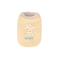 Fleece dog vest in pale yellow with cute teddy bear embroidery for small pets - S / Yellow