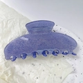 Y2K style purple glitter hair claw clip with a glossy translucent finish for women - Blue