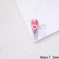 White heart pearl frame nail charms with rhinestones for manicure art, 8mmx7.5mm - QFX47-Hollow Pearl Heart (8x7.5mm)