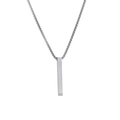 Polished titanium steel vertical bar pendant necklace with sleek box chain for men - 70cm / Steel