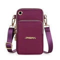 Bolso bandolera de nailon morado para deportes al aire libre con correa ajustable y oro - Púrpura profundo