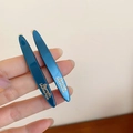 Lot de barrettes bleu paon en acrylique brillant avec marquage Barrette La France doré - Bleu Paon