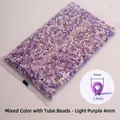 4mm light purple mixed seed and bugle glass beads for DIY jewelry making kits - Light Purple Mixed 4mm with Bugle Beads