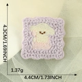 Cute lavender chenille puppy embroidery patch for DIY accessories, 4.3cm x 4.4cm size - Purple Edged Puppy