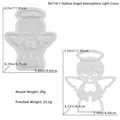 Detailed size specifications for angel wall hanging silicone mold and DIY resin finished product - Hollow Angel Atmosphere Lamp Cover-Silicone Mold