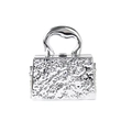 Borsa da sera in acrilico argento con texture martellata e tracolla - Ondulazione d'argento