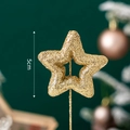 Golden glitter star tree topper 5cm cake decoration pick for Christmas party decor - Single Hollow Out Gold Star Topper