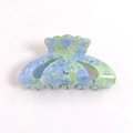 Pinza para el pelo retro francesa de acrílico azul verde con textura jaspeada - C9-3-10