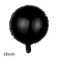 Glossy black 18-inch round foil balloon for wedding and festive decorations - Black Ball