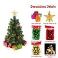 Mini grüner Weihnachtsbaum-Variante mit 60cm künstlichem Baum und diversen Ornamenten - 45cm Grüner Baum Mit Ornamenten Warmweiß Batterie LED