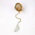 304 stainless steel gold tea infuser with raw green crystal stone pendant charm - Green Quartz (Gold)
