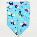 Blue butterfly floral print cotton pet bandana for dogs and cats with vibrant pattern - L / Pattern 17/Blue Butterfly