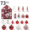 73pcs red and white assorted Christmas ball ornaments set with various shapes and sizes - 73PCS Red & White Assorted Set (3-9cm)