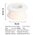 Off-white pleated linen ribbon for bouquets, 4cm width, neatly rolled on a round spool - 4cm Cardboard Roll / Off-white