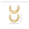 Macro view of crescent moon stainless steel pendant dimensions 38mm by 30mm - VG407x3 Gold Crescent Moon Charm