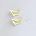 Close-up of yellow butterfly hair clips with cute matte finish and镂空 wings detail - Matte Butterfly / Yellow