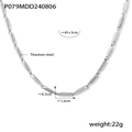 Halskette aus Titanstahl mit zweifarbigem Gold-Silber-Muster und Rautenstruktur-Gliedern - Stahl Gemusterte Halskette (TXP079) / Stahlfarben