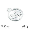 Silver stainless steel heart pendant featuring a boy and girl holding hands design - Steel Style 10 (KLJ2370-Z)