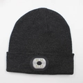 Dark grey knitted beanie with integrated LED light module for outdoor illumination - 6-LED Style / Deep Heather Grey