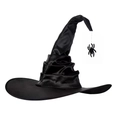Talla única / Satén Negro Plisado con Araña