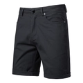 Détails du short décontracté en coton noir avec braguette boutonnée et revers au bas - ST010 Gris Foncé