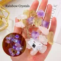 Rainbow crystal LED string light with natural gemstone beads and battery power box - Rainbow Crystal String Light - 2m Square Switch