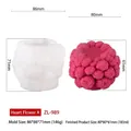 3D heart floral silicone mold for DIY candles and resin with detailed size marking - Heart Flower A ZL-989