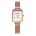 Montre rectangulaire GEDI en or rose avec bracelet en maille et cadran en nacre - Boîtier Or Rose Cadran Rose