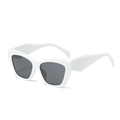 Retro white square frame cat eye sunglasses with dark gray lenses for men and women - White Frame Dark Grey Lens
