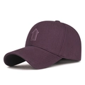 Berretto da baseball unisex viola scuro con ricamo a freccia e cinturino regolabile - Viola