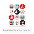 Christmas stickers featuring Santa and reindeer on white background, 18x13cm set - Christmas Sticker - Small Car