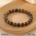 Tigerauge Perlenarmband mit Vulkanstein, 8mm Perlenbreite und 20g Gewicht - Gelber Tigerauge Stil (KB183240-TLX)