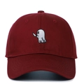 Casquette de baseball en coton bordeaux avec broderie fantôme blanc et motif de couteau - Réglable / Bordeaux