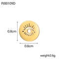Detailansicht eines 0,8 cm goldenen Edelstahl Evil-Eye-Anhängers mit Gewicht und Maßen - PJ00109D-Goldenes hohles böses Blick