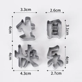 Set of four Happy Birthday Chinese character stainless steel cookie cutters on white - Happy Birthday 4-Piece Mold Set (Stainless Steel)