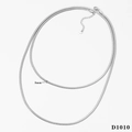 3mm silver double-layered snake chain necklace with lobster clasp, style D1010 - Double Layer Snake Chain (D1010) / Silver
