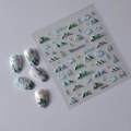 Autocollants 5D pour ongles motif montagne et forêt avec thèmes vert et bleu - Style Forêt de Montagne (FEB-449)