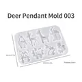 DIY white silicone mold for animal pendants including deer and penguin shapes 0.6cm thick - Deer Pendant Mold