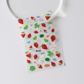 3D strawberry nail art stickers with sweet floral patterns and S-077F model code - Whole Red Strawberry & White Flower (S-077F)