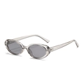 Retro oval sunglasses with transparent grey resin frames and dark grey UV lenses - 5035 Translucent Gray Frame Light Gray Sheet C12