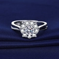 Elegant 925 sterling silver halo ring featuring a round white stone and S925 engraving - 50 Minutes 5mm Female Commandment Ljz-163 / Adjustable Open