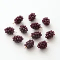 Close-up of DIY mini purple resin grape charms with gold rings for jewelry making - Small Solid Purple Grape / 19*11mm