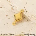 Goldener hohler Rautenanhänger für DIY-Schmuck, 18x10mm Edelstahl-Accessoire für Ketten - Goldene Raute (KLJ10021-Z)